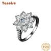 Tancise Classic 925 Sterling Silver  Moissanite Ring Ladies Jewelry Wedding Promise Party Gift