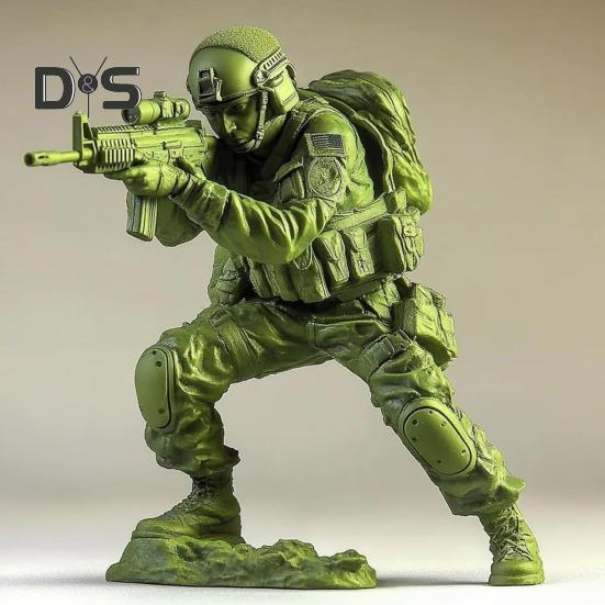 Фигурка элитного солдата, зеленая статуэтка военного, коллекционная мини-статуэтка солдата для декора рабочего стола, подарок для военных энтузиастов