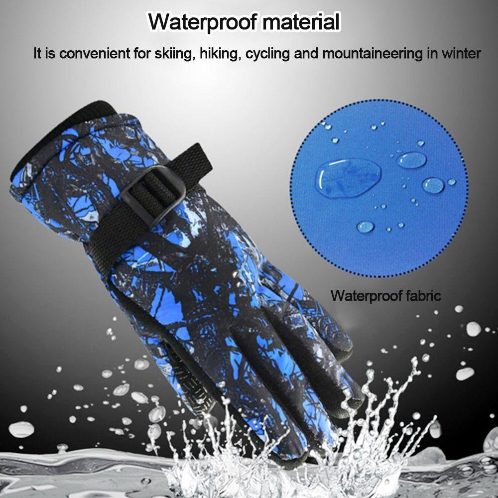 Утепленные теплые нескользящие детские лыжные перчатки снег сноуборд ветрозащитные водонепроницаемые варежки с длинными рукавами