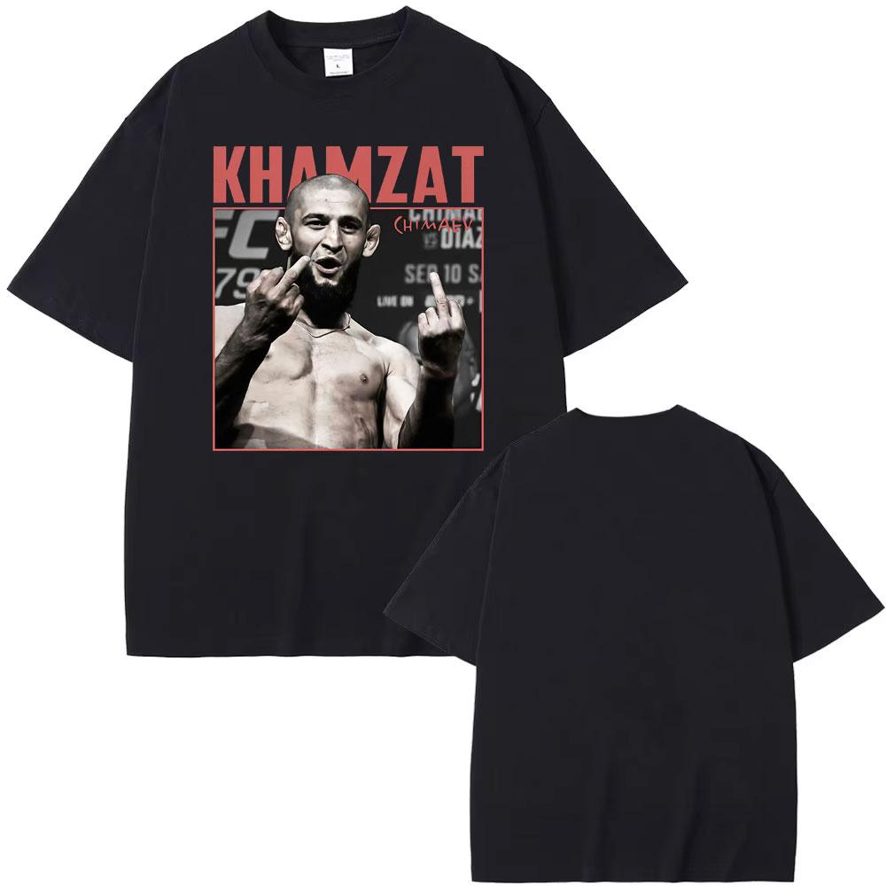 Khamzat Chimaev Violence Aesthetic Graphic T-shirts for Women Fashion Vintage Short Sleeve T Shirt Casual Cotton Tshirt