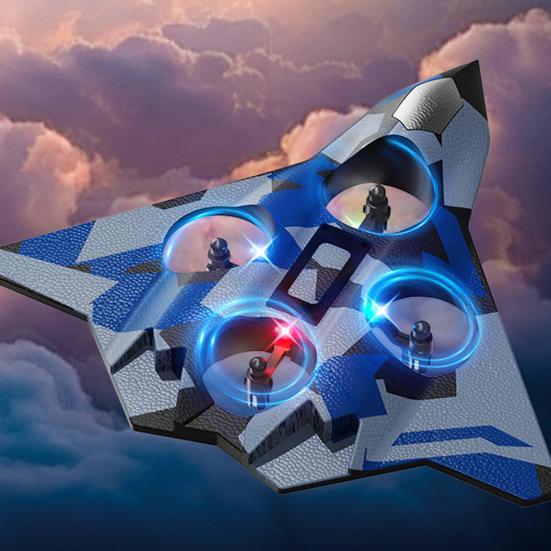 Remote Control Airplane Toy with LED Lights 360 Degrees Stunt Flip Mini EVA Foam Fighter Jet Model Beginner Children Adults 2.4Ghz RC Aircraft Toy
