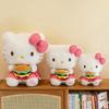 Adorable Plush Cat Doll Stuffed Toy With Burger Design Perfect Birthday Gift