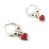 Les Trésors De Lily [K9653] — Серебряные серьги-кольца красного цвета «Сердце»