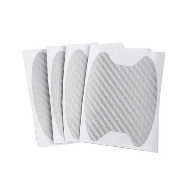 4 Pieces of Car Door Handle Protective Film, Carbon Fiber Stickers, Scratch Resistant Covers, Exterior Accessories,