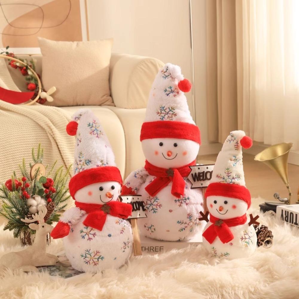 Мультяшный снеговик, плюшевая игрушка, с шарфом, снеговик, мягкие куклы, рождественский снеговик, плюшевая кукла, сувениры для вечеринки
