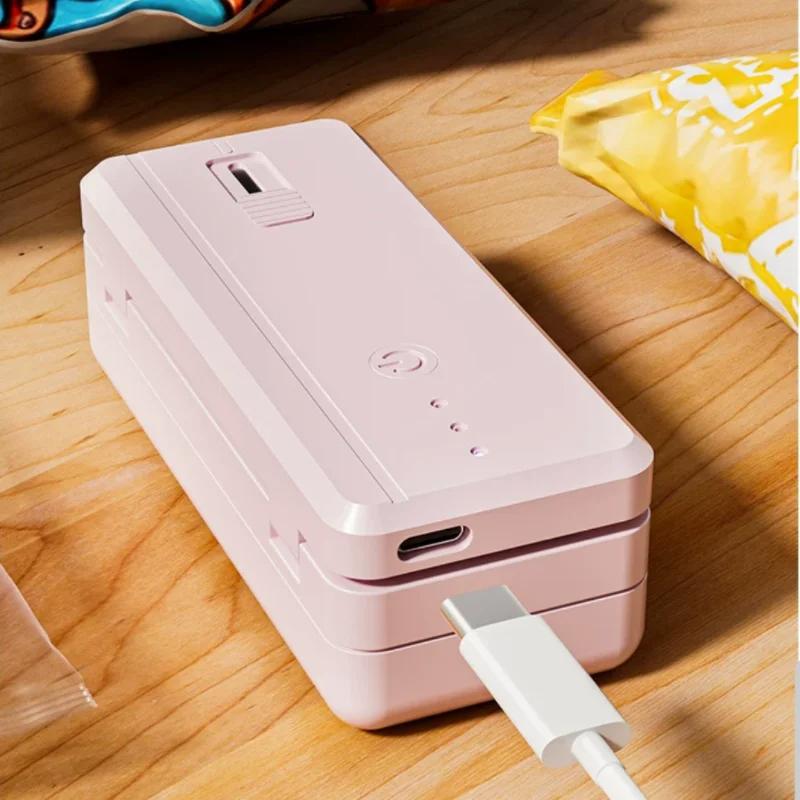 1 шт USB 2-в-1 режим зарядки мини портативная машина для запечатывания, машина для упаковки пищевых продуктов, кухонная машина для запечатывания