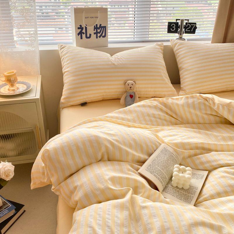 Комплекты постельного белья из хлопчатобумажного хлопка, однотонные пододеяльники из хлопка и микрофибры, плоские простыни, наволочки, мягкое постельное белье для девочек