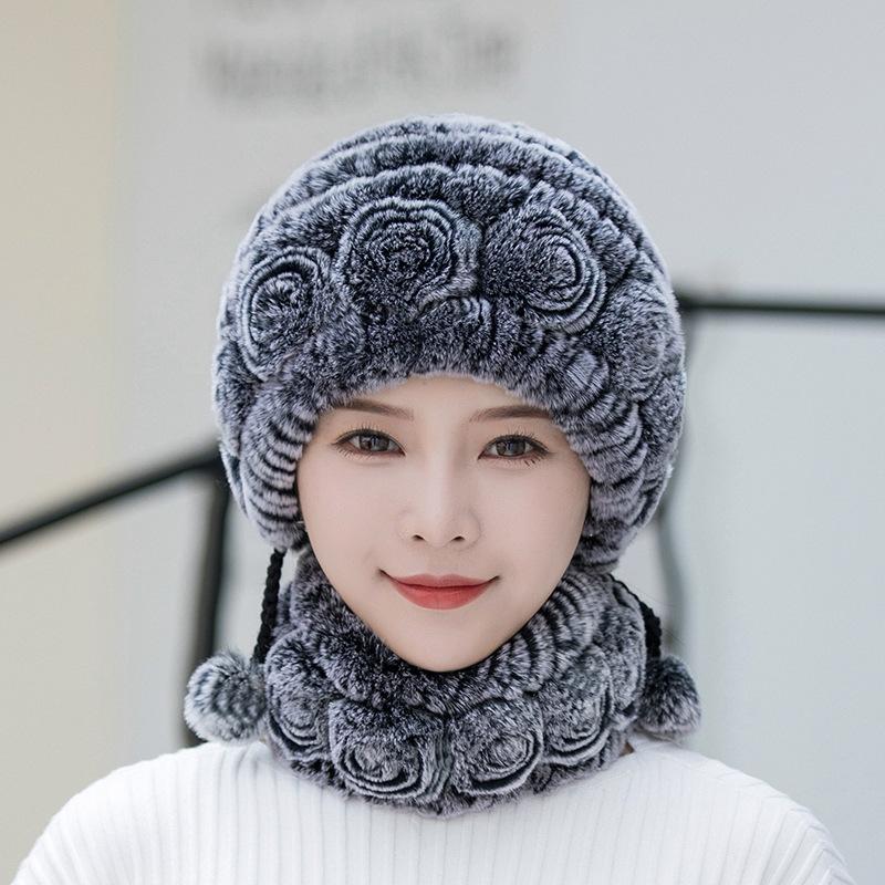 Winter Warm Faux Fur Beanie Trendy Coldproof Elastic Knit Hats Thick Warm Skull Cap Classic Beanies for Women Girls Autumn & Winter
