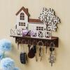 Wooden House Keys Hanger Key Holder with Mobile Charging and Remote Stand for Home/Office Decor, Key Holder