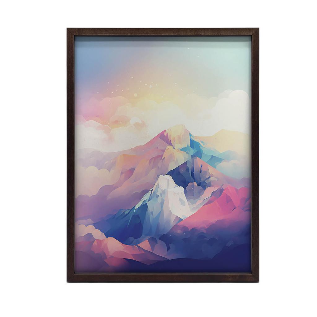 Pastelowe Górskie Marzenie Pastelowe Górskie Marzenie, 50X70 Cm, Rama Drewniana Jasny Dąb, Papier Matowy 230 Gsm