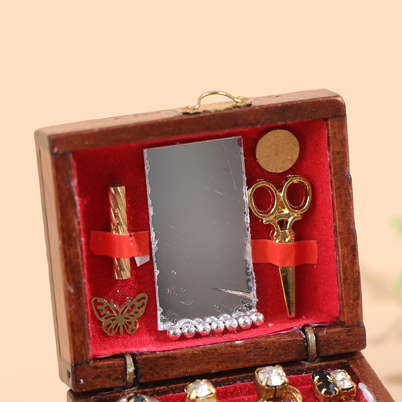 1 шт. Мини-шкатулка для украшений, модель кукольного домика, миниатюры, детские миниатюры для самостоятельного изготовления кукол