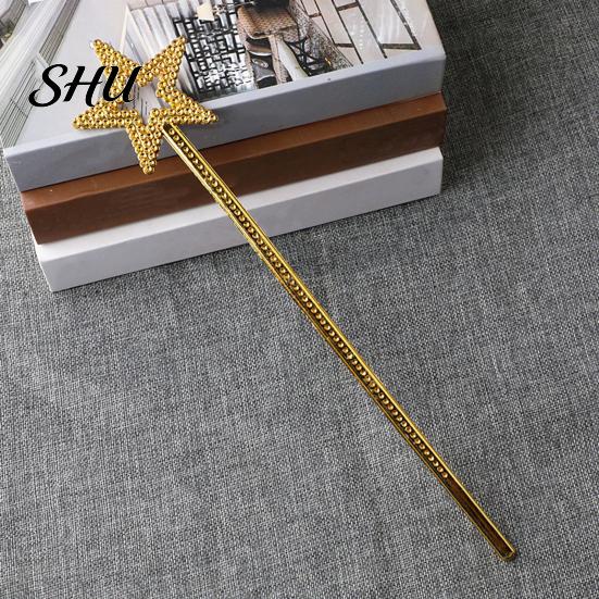 High-quality Fairy Wand 5Pcs Fine Workmanship Star Shape Wands With Sparkling Effect Durable Dress Up Props for Festival Party Decoration Princess