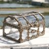 Vintage Transparent Pirate Treasure Storage Box Organizer Earrings Crystal Gem Jewelry Trinket Women Jewelry Display Travel Case