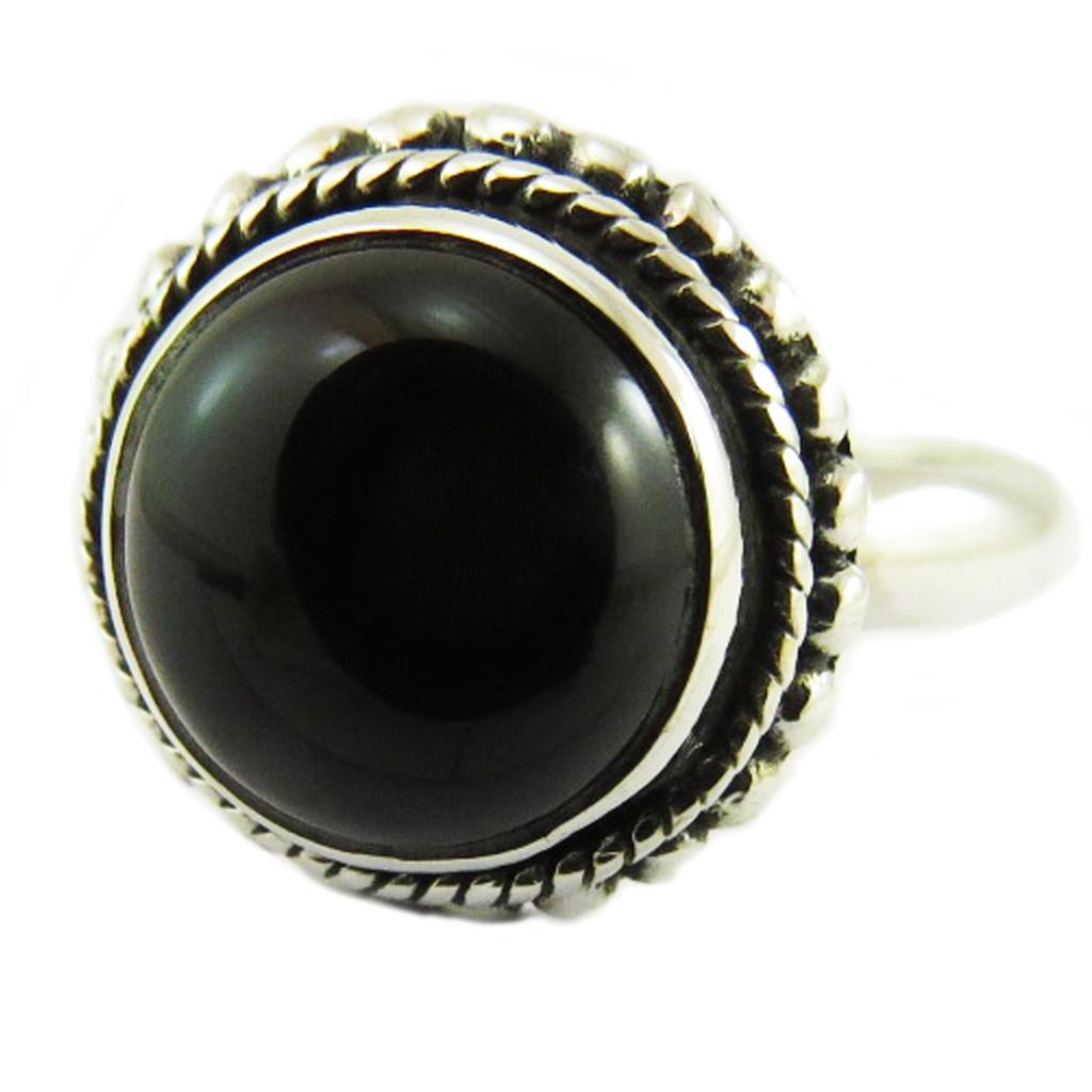 Silver Ring 'Heaven' Silver Onyx - 14 Mm