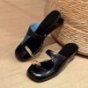 Fashion Women Slippers Casual Clip Toe Mules Shoes Summer Fashion Cozy Sandals Heeled Shoes Woman 2025 Trend Designer Female Zapatillas