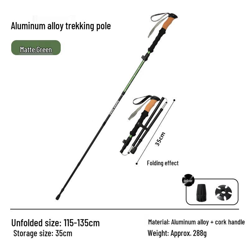 Nu Feng Outdoor Folding Trekking Pole with Cork Handle