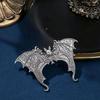 Viking Gothic Carved Bat Hair Barrette Antiqued Halloween Cosplay Hair Clip  for Halloween