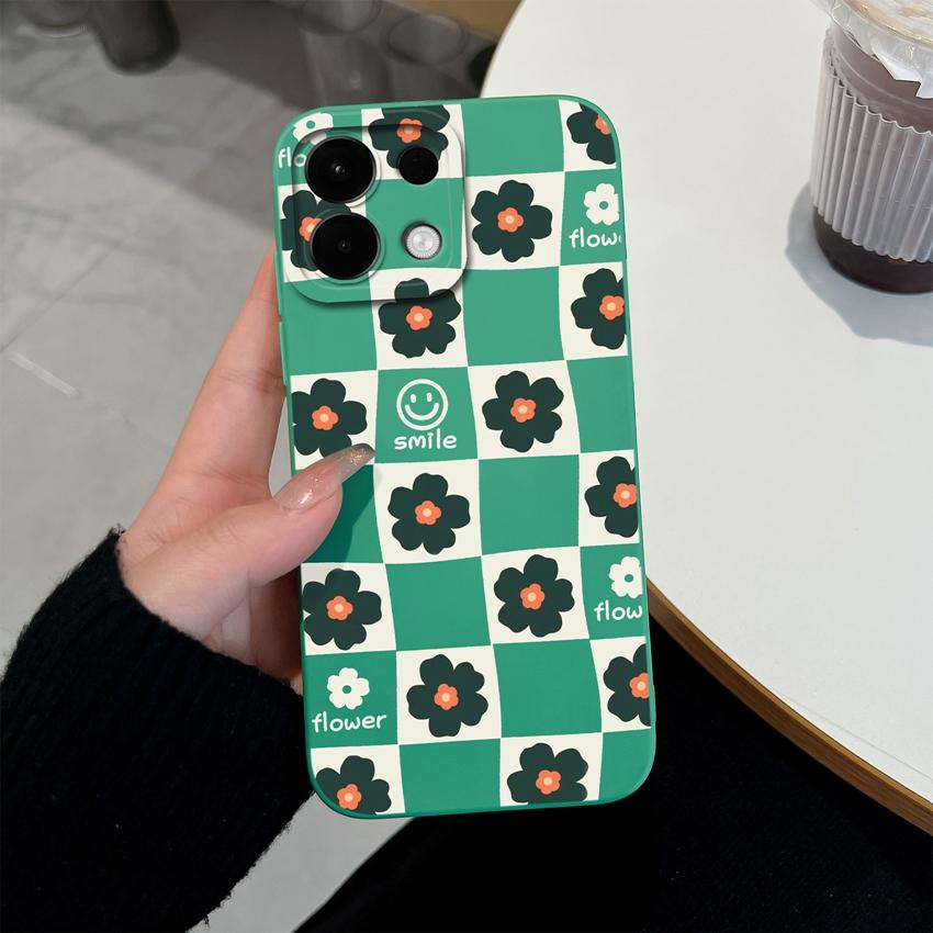 Чехол для Oppo Realme 5 6 7 10 8 9 Pro Plus A5X K13 A5 Модные клетчатые узоры Жидкий силикон Противоскользящий корпус для чехла для мобильного телефона Oppo