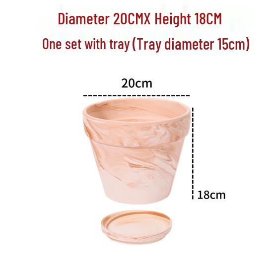 Nordic Style Macchiato Terracotta Flower Pot - Large, Breathable Red Clay with Kiln-Changed Color