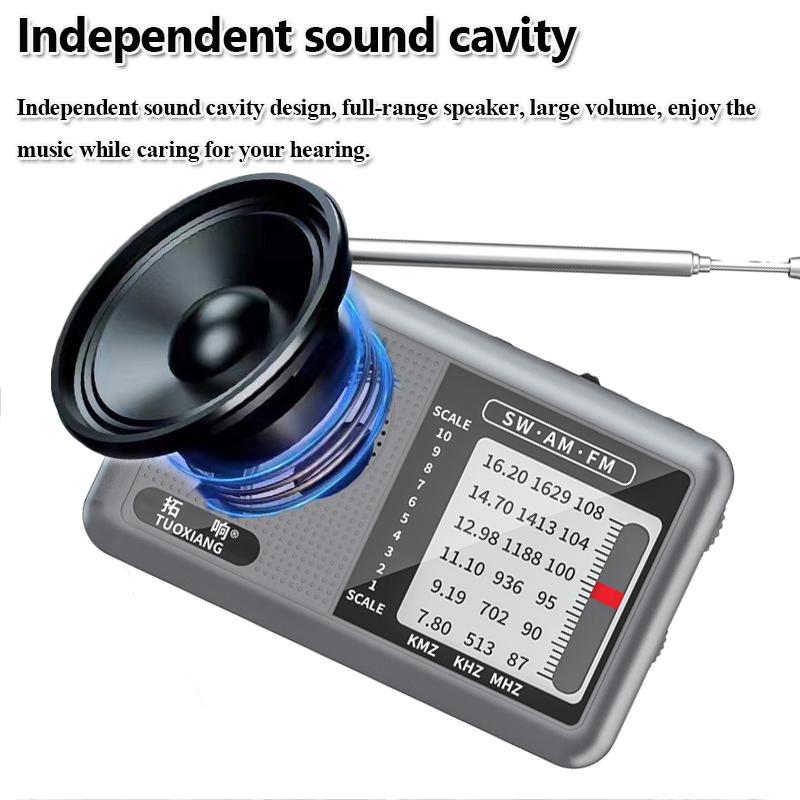 Mini Portable FM AM SW Radio High Sensitivity DSP Chip Radios Receiver Built-in Loud Volume Speaker Support 3.5mm Headphones
