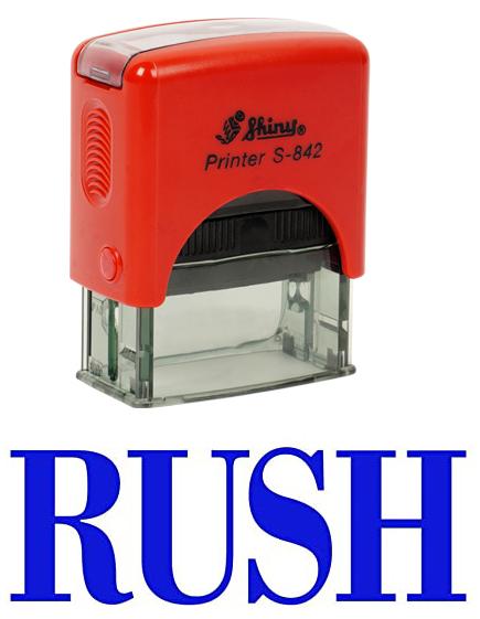 RUSH Self Inking Rubber Stamp Office Stationary Custom Shiny Stamp