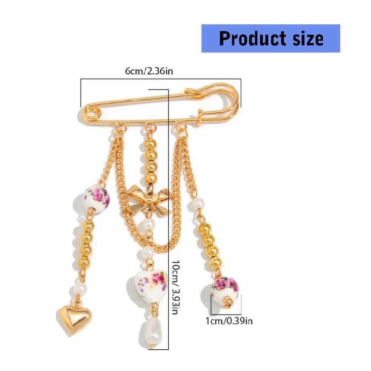 Модная брошь из сплава металла с качающимися кисточками и цветочным шармом, многоцелевые зажимы и украшения для броши на сумку, аксессуар