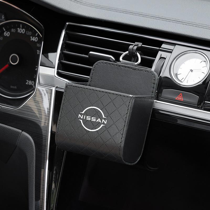 Car Interior Air Vent Storage Box Lipstick Card Sundries Bag For Nissan Sylphy N7 Teana Qashqai Note J10 J11 J31 Navara Juke GTR
