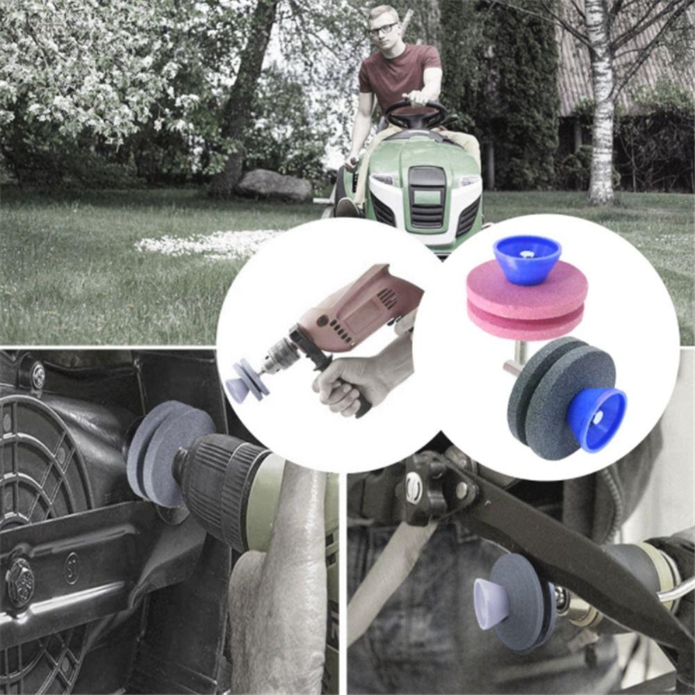 Quick Install Lawn Mower Edge Sharpener Brown Corundum Edge Whetstone Grinding Wheel Trimmer Spade