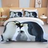 Cute Penguin Bedding 3 Piece Set King Size Double Bed Bedding Set Microfiber or Polyester Duvet Cover Set Kids Bedroom Bed Set