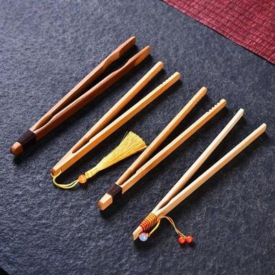 Изготовленные вручную японские бамбуковые пинцеты для чая с кисточками, защищающие от ожогов - нескользящие зажимы для чайного сервиза кунг-фу
