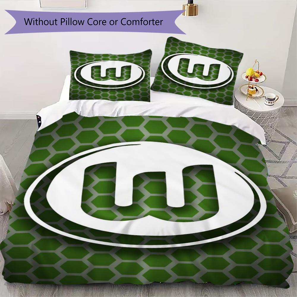 VfL Wolfsburg Pattern Bedding uilt Set uilt Cover Pillowcase Home Decoration Birthday Gift (1 * duvet cover + 2 * pillowcase without core)101