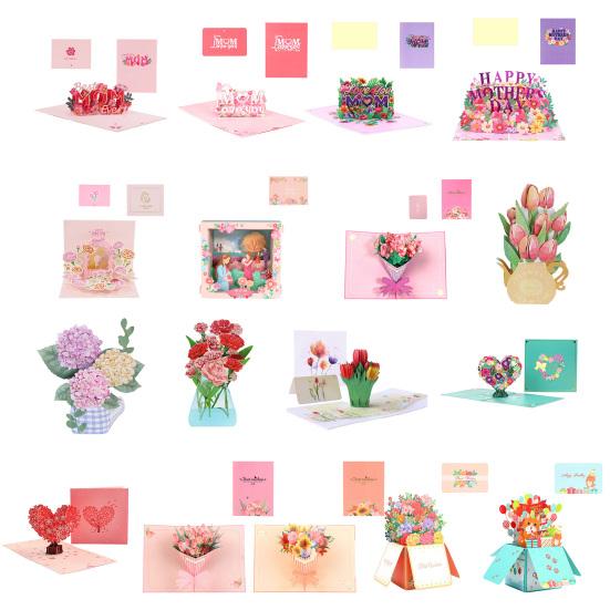 С Днем матери Всплывающие открытки 3D Поздравительная открытка с цветами Подарок для мамы Крестной мамы Мачехи Сестры Свекрови Жены