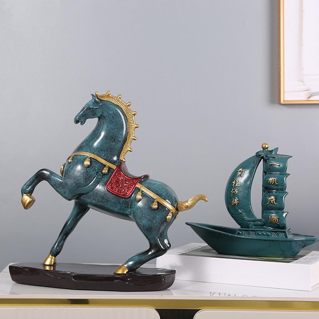 Статуя лошади из смолы бронзового цвета с большим дном, расширенная конюшня, изысканная фигурка лошади для украшения