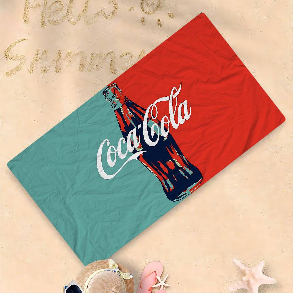 C-Coca Логотип C-Cola Микрофибра Печатное Пляжное Полотенце Альпинизм Йога Пляж Плавание Бег Впитывающее Мягкое Полотенце