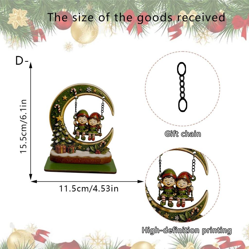 Christmas Tabletop Decor Festive Christmas Wooden Ornament Wooden Christmas Decor Multiple Design Holiday Table Decor For Desk