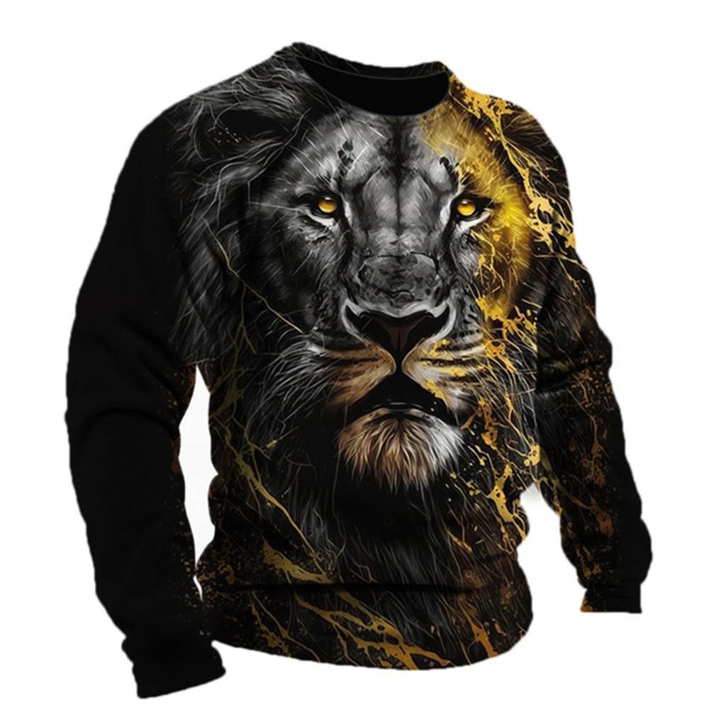 Retro Men's Long Sleeve T-shirt Animal Print Shirt Animal Pattern Clothing Street Apparel Sleeve