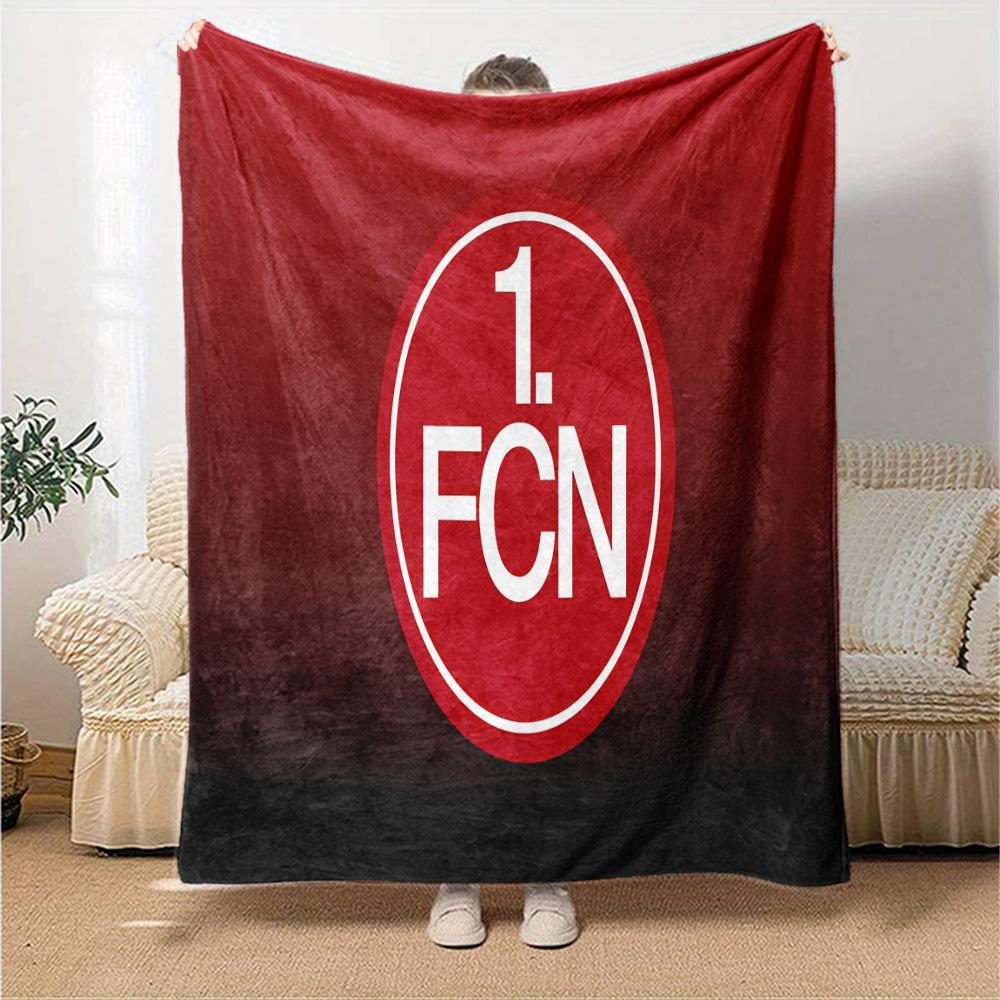 Nurnberg Football Club Flannel Blanket, Soft Polyester, Modern Design, All-Season for Camping, Travel, Gifts for holidays or birthdays