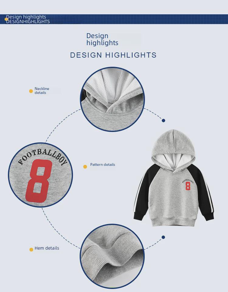 27kids Корейский осенний детский бархатный свитер с капюшоном для мальчиков