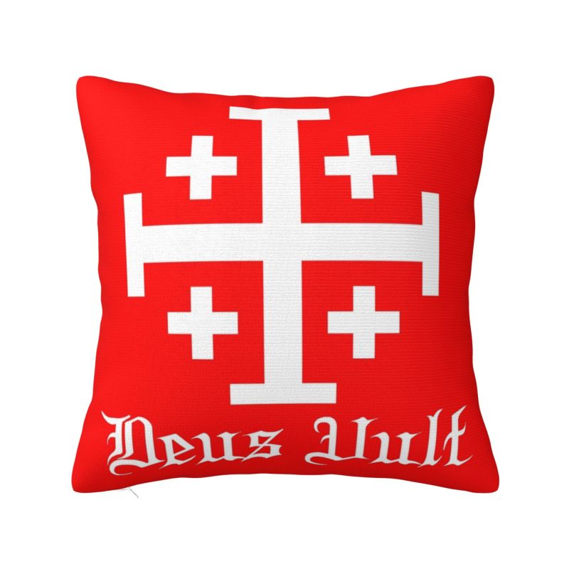 Custom Malta Knights Cross Cushion Cover Polyester Knights Templar Crusades Pillow for Sofa Car Square Pillowcase Bedroom