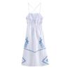 Fashion Style 2024 Summer New Women's Clothing Stylish Sling Easiest for Match Embroider Midi Skirt Dress 5107259