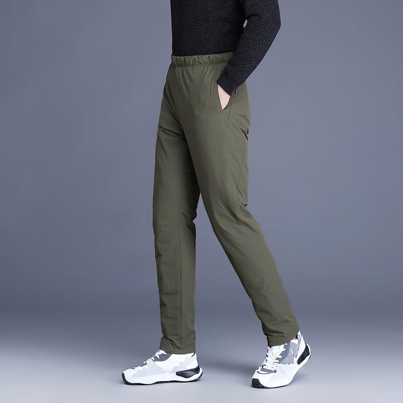 Men's Warm Duck Down Straight-Leg Casual Pants
