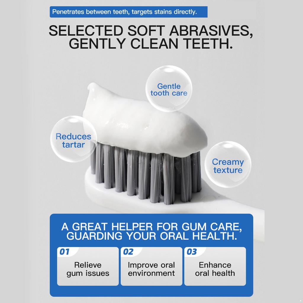 Глубоко очищающая зубная паста с уходом за деснами - Формула для удаления пятен для свежего дыхания и здоровых зубов, Необходимое средство для гигиены полости рта