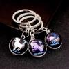 Spherical Luminous Crystal Zodiac Keychain - Virgo & Leo