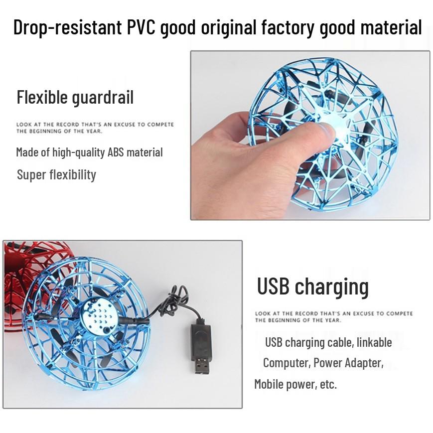 Летательный аппарат с сенсорным управлением жестами в форме НЛО: Игрушка летающая тарелка с пультом дистанционного управления и долгим сроком службы батареи для детей