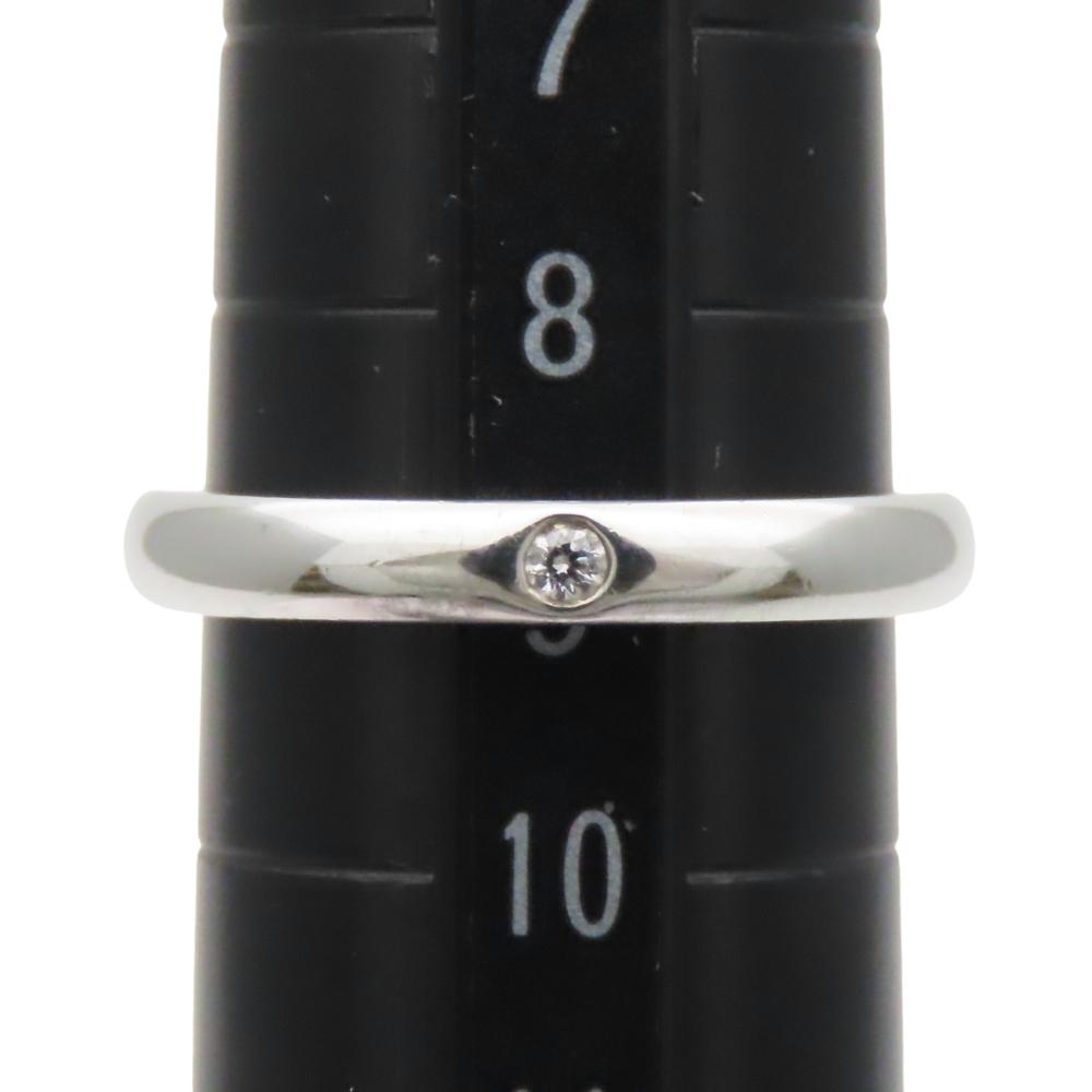 Used TIFFANY&Co. Ring Stacking band EU#49 Silver925/diamond 2.5g Silver 1PD