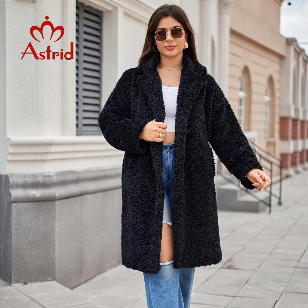 Astrid 2024 Длинная зимняя женская куртка-мех Тедди, стильная женская толстая теплая повседневная уличная одежда больших размеров 30199