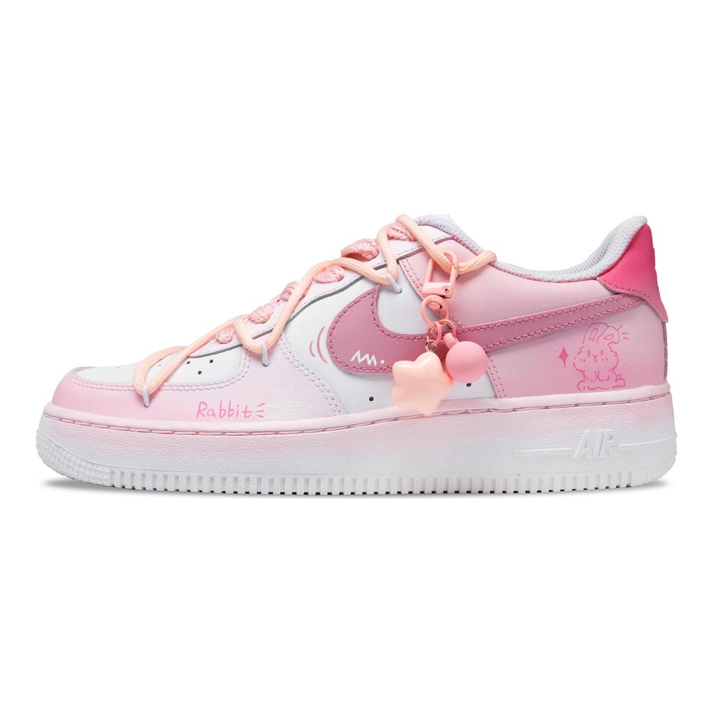 Nike Air Force 1 Розовые Желания Коровья Кожа Нескользящие Износостойкие Низкие Скейтбордические Кроссовки Унисекс Розовые CW2288-111(Команда726-)
