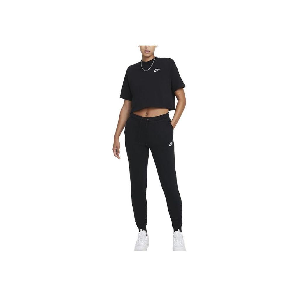 Nike Letter Logo Print Long Sports Pants Women Bottoms Black DJ8499-010