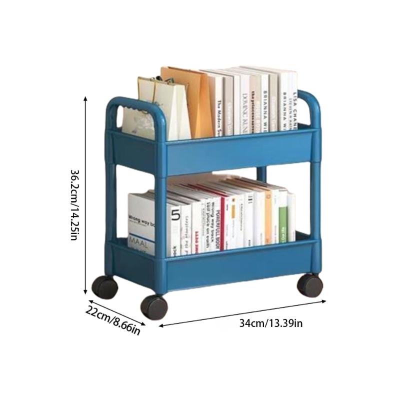 Компактная передвижная тележка для хранения Прочная пластиковая хозяйственная тележка Аксессуар для книг, кухонной утвари и прочего для организации