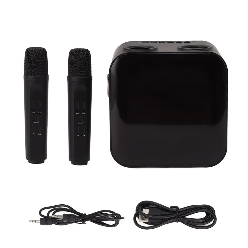 Караоке-машина с 2 беспроводными микрофонами, портативная Bluetooth-колонка мощностью 15 Вт, комплект для караоке-машины для H
